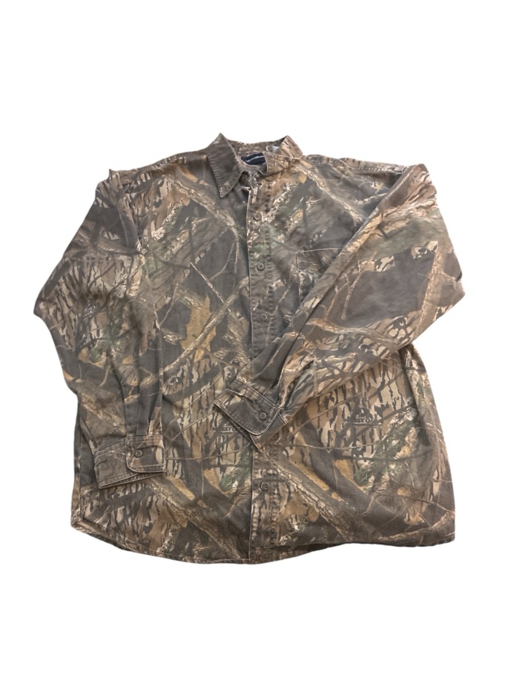 Vintage 90s Mossy Oak Shadow Branch Camo Long Sleeve Button-Down Shirt